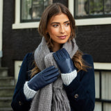 Ivy (blau) - Schaffellhandschuhe mit Woll-/Kaschmirfutter & Touchscreen-Funktion - Schwartz & von Halen DE - Premium Lederhandschuhe - 5