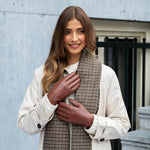 Ivy (cognac) - Handschuhe aus Schafsleder mit Woll-/Kaschmirfutter und Touchscreen-Funktion - Schwartz & von Halen DE - Premium Lederhandschuhe - 6