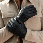 William (schwarz) - Ziegenlederhandschuhe mit Fleecefutter und Druckknopf  - Schwartz & von Halen DE - Premium Lederhandschuhe - 5