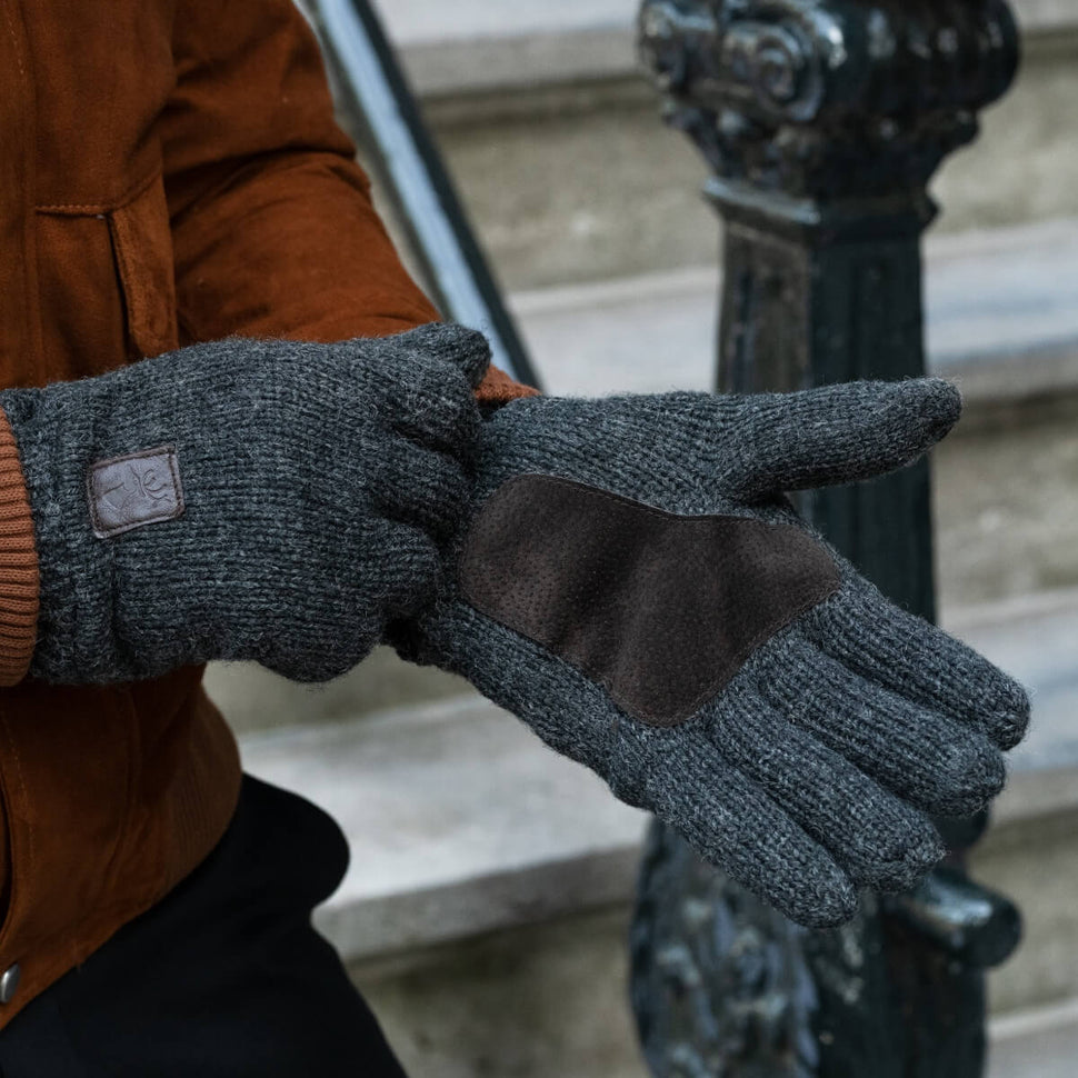 Handschuhe aus Gefüttert – - Halen® Wolle Shetland - Warm & Schwartz von Anthrazit