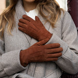 Elizabeth (braun) - Wildlederhandschuhe mit Kunstpelzfutter - Schwartz & von Halen DE - Premium Lederhandschuhe - 8