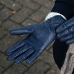 Ivy (blau) - Schaffellhandschuhe mit Woll-/Kaschmirfutter & Touchscreen-Funktion - Schwartz & von Halen DE - Premium Lederhandschuhe - 8