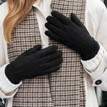 Elizabeth (schwarz) - Wildlederhandschuhe mit Kunstpelzfutter - Schwartz & von Halen DE - Premium Lederhandschuhe - 10