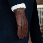 Emily (braun) - Handschuhe aus Hirschleder (American deerskin) mit Wollfutter - Schwartz & von Halen DE - Premium Lederhandschuhe - 7