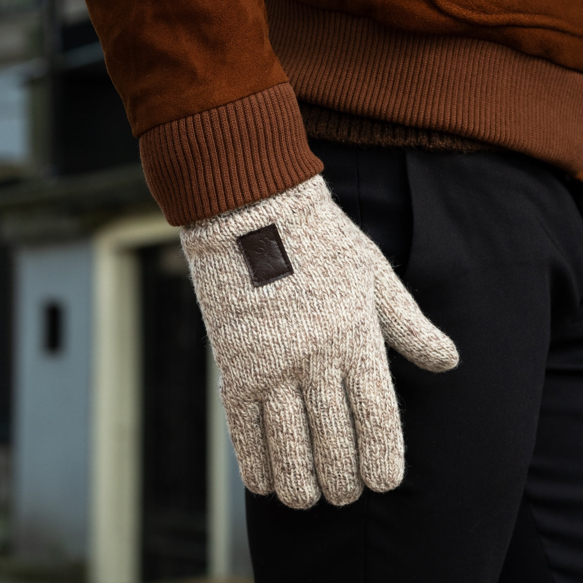 wolle seide handschuhe Handschuhe aus Wolle Shetland - Hellgrau
