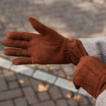 Elizabeth (braun) - Wildlederhandschuhe mit Kunstpelzfutter - Schwartz & von Halen DE - Premium Lederhandschuhe - 10