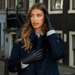 Kira (schwarz) - Schafslederhandschuhe mit Woll-/Kaschmirfutter und Touchscreen-Funktion - Schwartz & von Halen DE - Premium Lederhandschuhe - 7