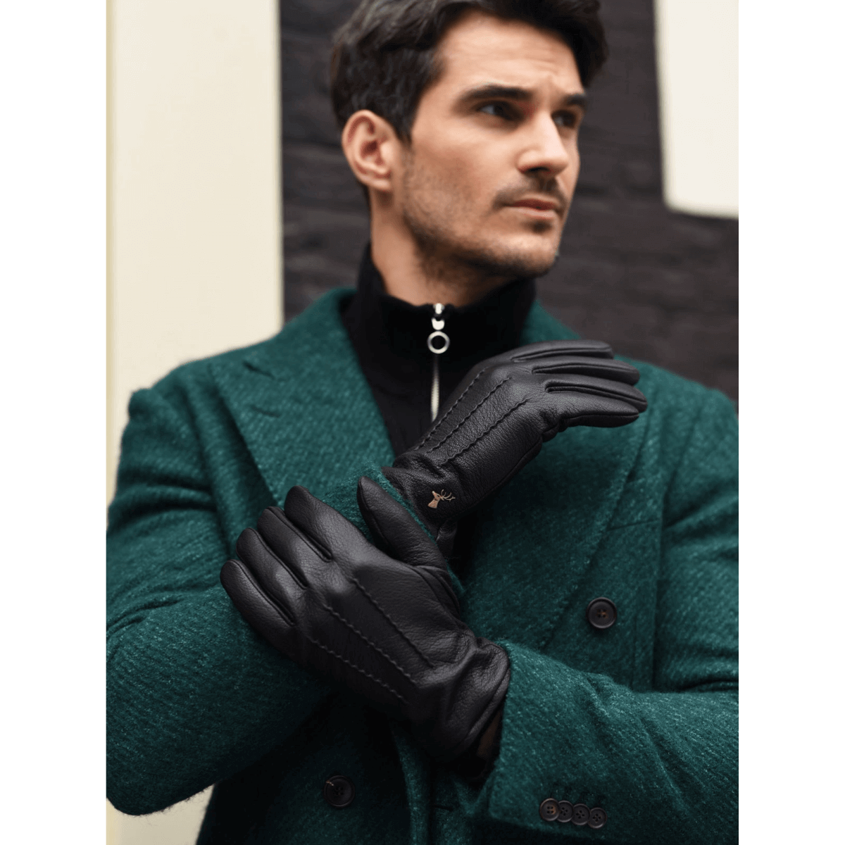 handschuhe herren leder gefüttert Lederhandschuhe Herren Schwarz - Touchscreen