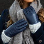 Ivy (blau) - Schaffellhandschuhe mit Woll-/Kaschmirfutter & Touchscreen-Funktion - Schwartz & von Halen DE - Premium Lederhandschuhe - 9