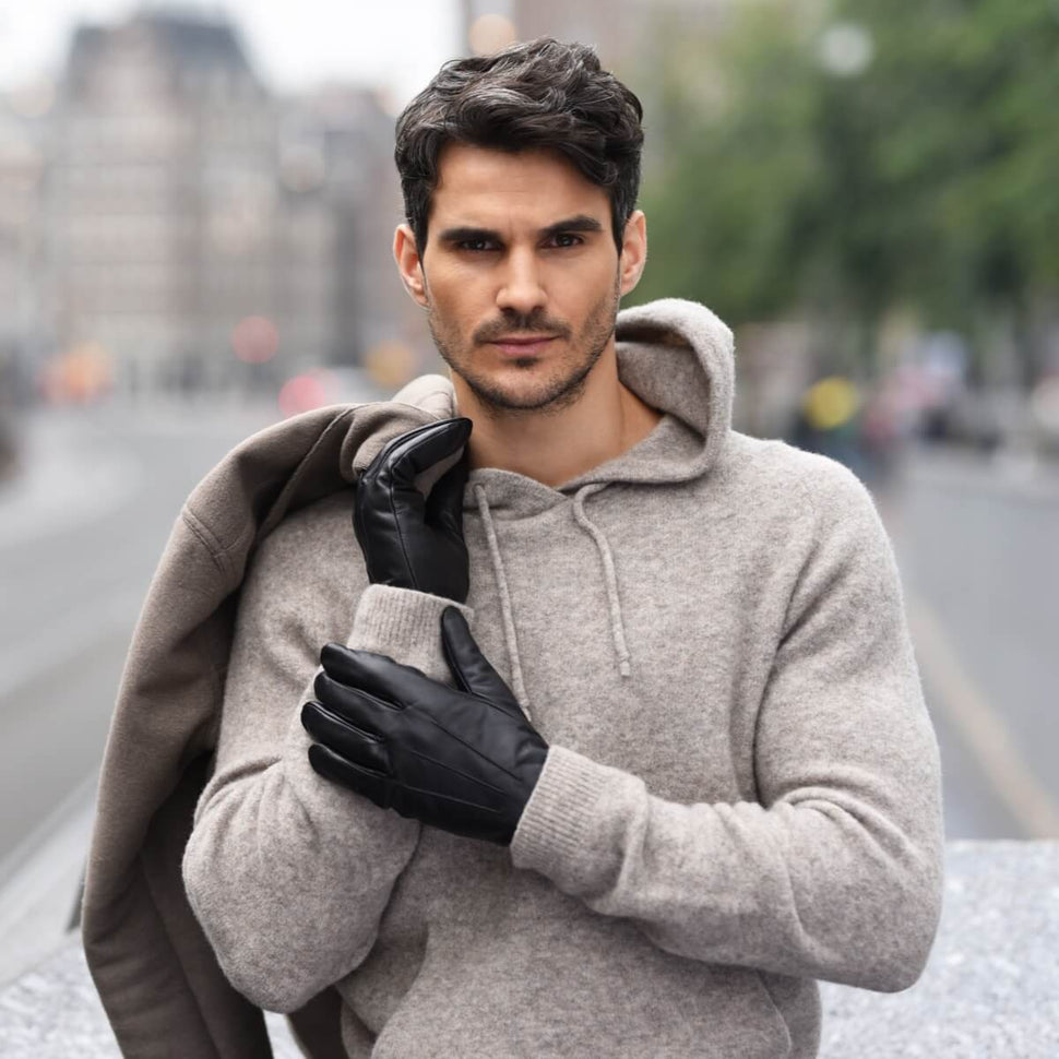 Lederhandschuhe Herren Schwarz - Touchscreen - Warm Gefüttert - Premium Lederhandschuhe – Entworfen in Amsterdam – Schwartz & von Halen® - 7