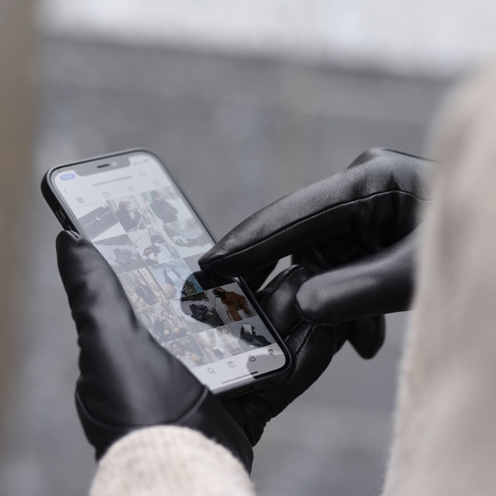 Lederhandschuhe Herren Schwarz - Touchscreen - Warm Gefüttert - Premium Lederhandschuhe – Entworfen in Amsterdam – Schwartz & von Halen® - 5