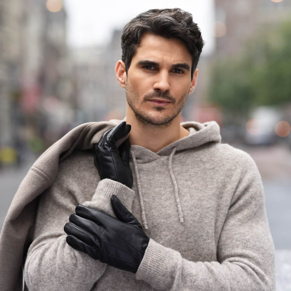 Lederhandschuhe Herren Schwarz - Touchscreen - Warm Gefüttert - Premium Lederhandschuhe – Entworfen in Amsterdam – Schwartz & von Halen® - 6