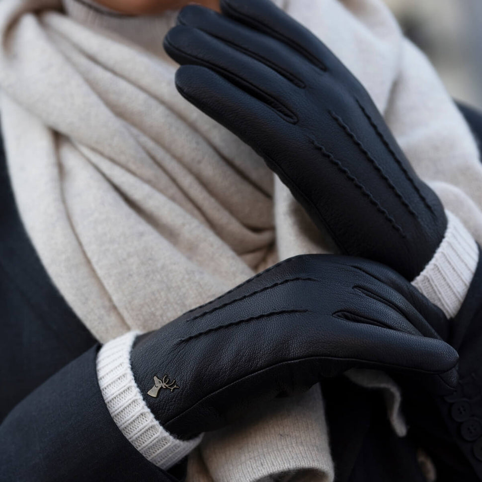 Lederhandschuhe Damen Schwarz - Touchscreen - Warm Gefüttert - Premium Lederhandschuhe – Entworfen in Amsterdam – Schwartz & von Halen® - 7