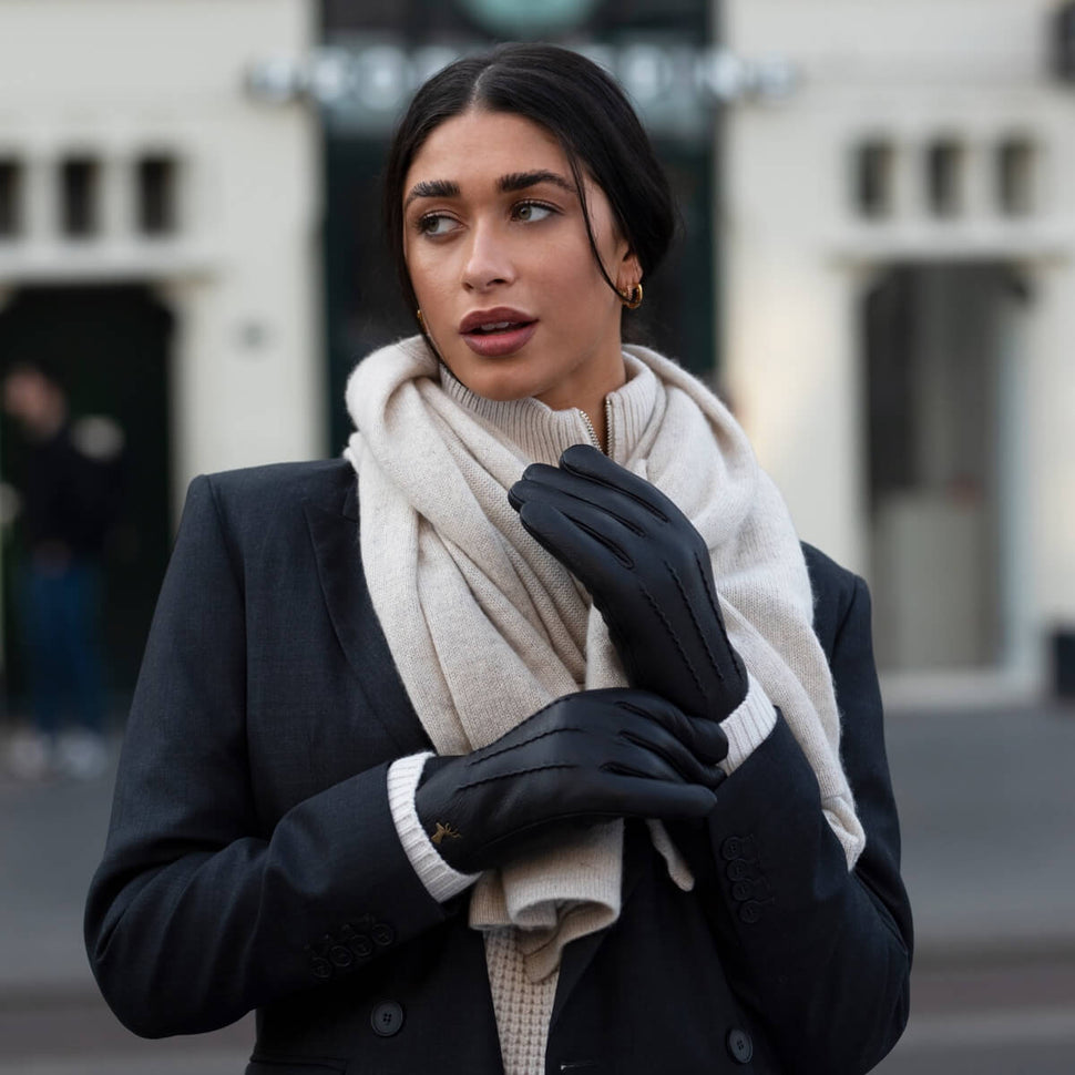 Lederhandschuhe Damen Schwarz - Touchscreen - Warm Gefüttert - Premium Lederhandschuhe – Entworfen in Amsterdam – Schwartz & von Halen® - 10
