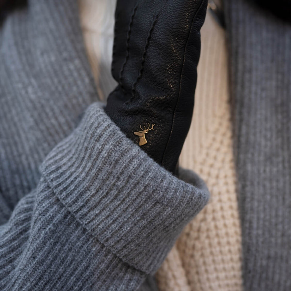 Lederhandschuhe Damen Schwarz - Touchscreen - Warm Gefüttert - Premium Lederhandschuhe – Entworfen in Amsterdam – Schwartz & von Halen® - 11