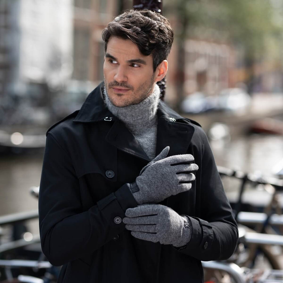 Lederhandschuhe Herren Woll-/Lederkombi Grau - Warm Gefüttert - Premium Lederhandschuhe – Entworfen in Amsterdam – Schwartz & von Halen® - 6