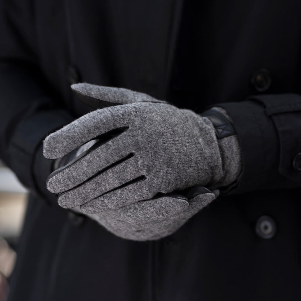 Lederhandschuhe Herren Woll-/Lederkombi Grau - Warm Gefüttert - Premium Lederhandschuhe – Entworfen in Amsterdam – Schwartz & von Halen® - 9