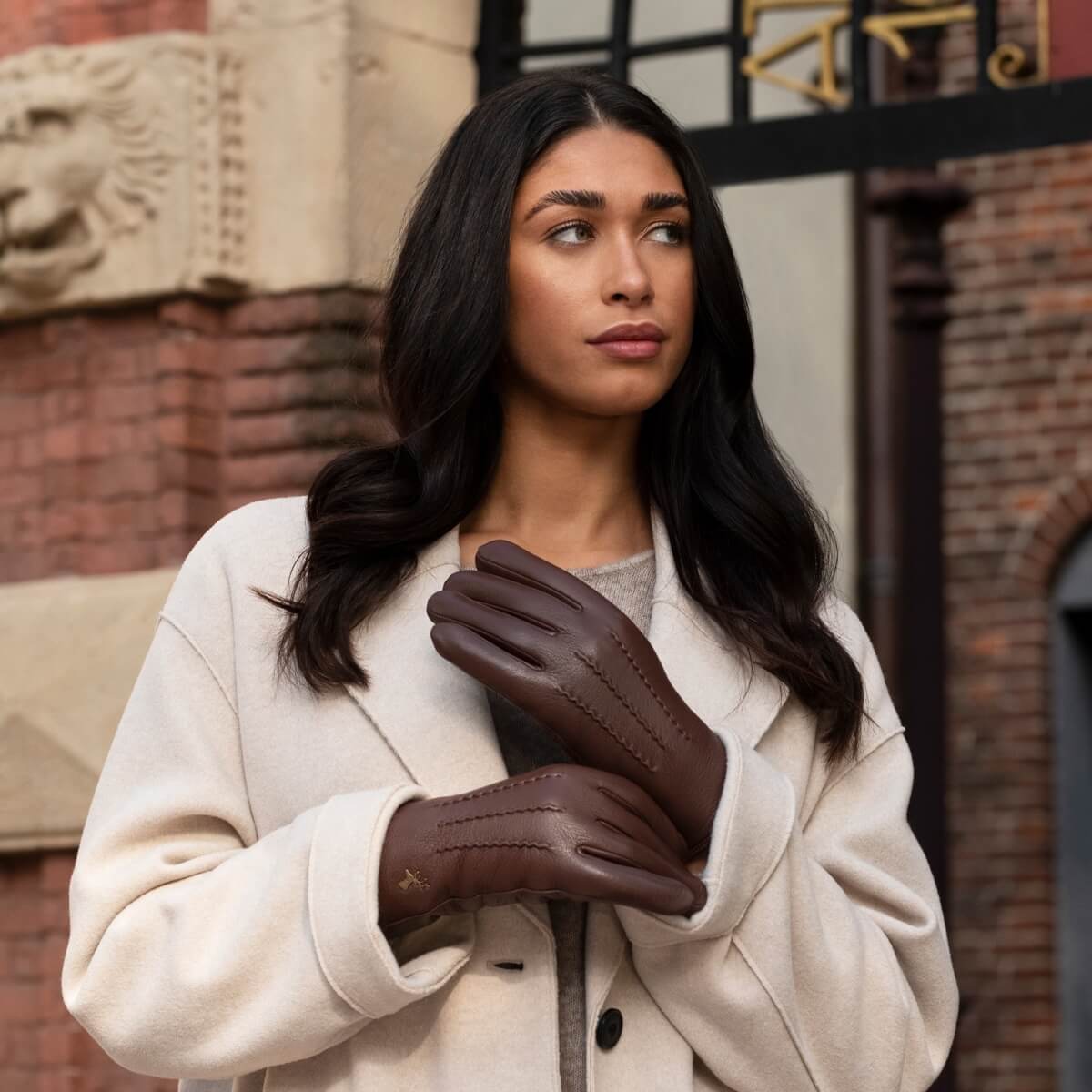 Alessandra (braun) - Handschuhe aus Ziegenleder mit Lammwollfutter und Touchscreen-Funktion - Schwartz & von Halen DE - Premium Lederhandschuhe - 10
