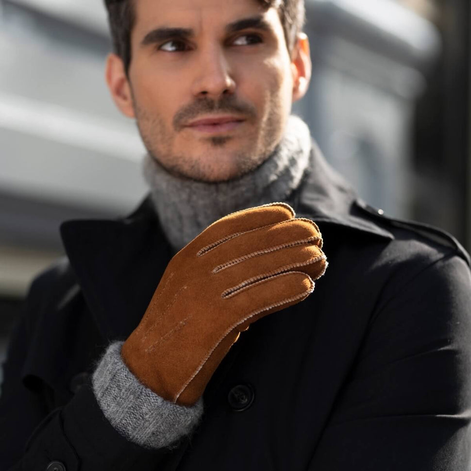 Wildlederhandschuhe Herren Braun - Warm Gefüttert - Premium Lederhandschuhe – Entworfen in Amsterdam – Schwartz & von Halen® - 6
