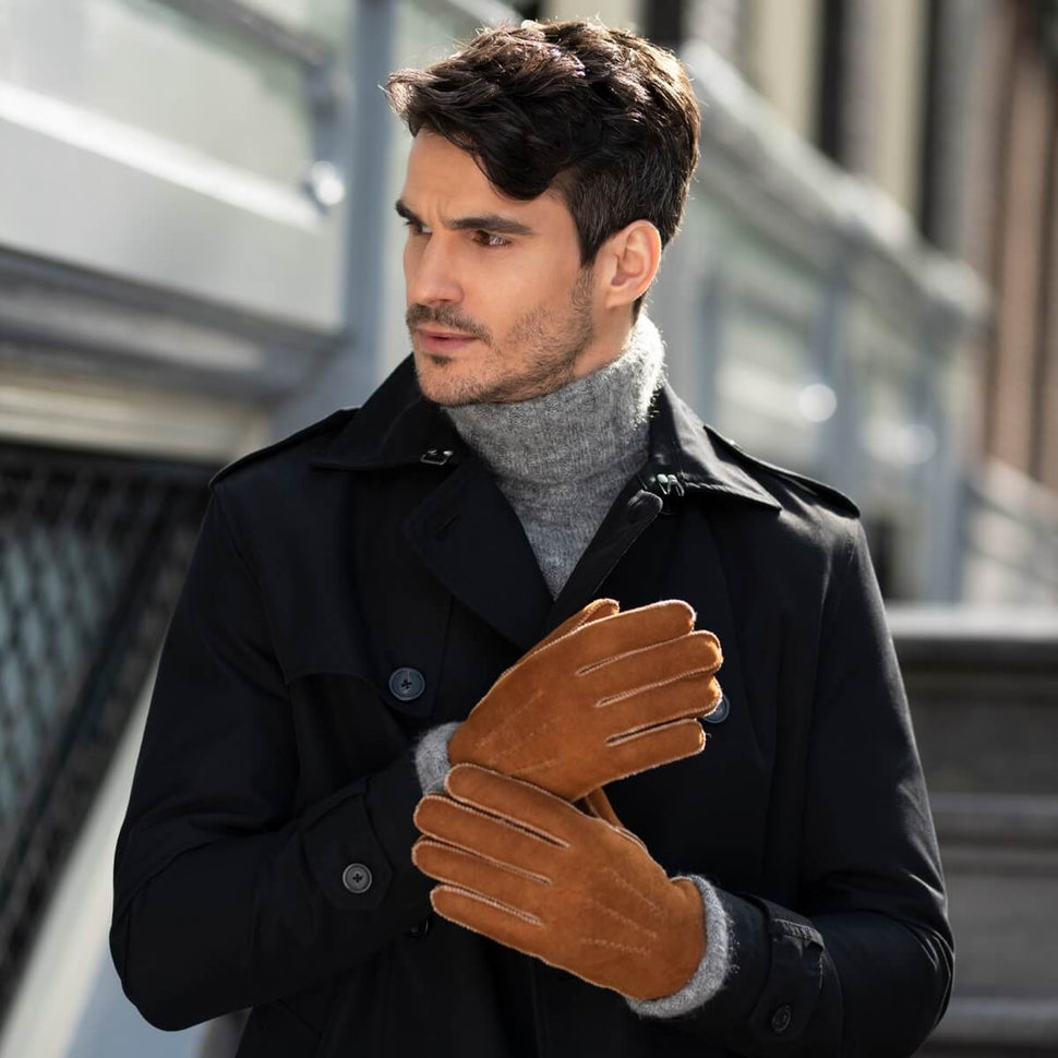 Wildlederhandschuhe Herren Braun - Warm Gefüttert - Premium Lederhandschuhe – Entworfen in Amsterdam – Schwartz & von Halen® - 8
