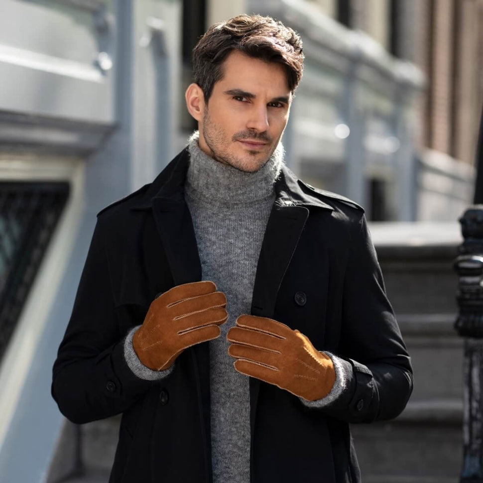 Wildlederhandschuhe Herren Braun - Warm Gefüttert - Premium Lederhandschuhe – Entworfen in Amsterdam – Schwartz & von Halen® - 9