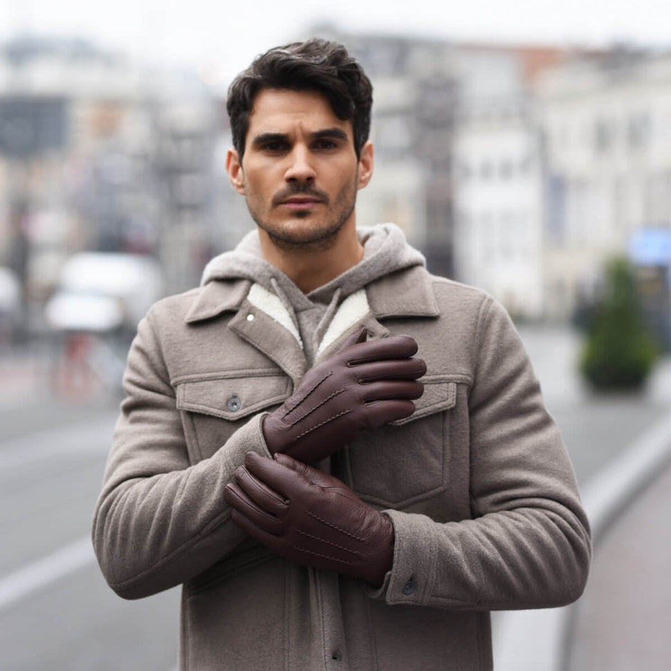 Lederhandschuhe Herren Braun - Lammwollfutter - Touchscreen - Premium Lederhandschuhe – Entworfen in Amsterdam – Schwartz & von Halen® - 5