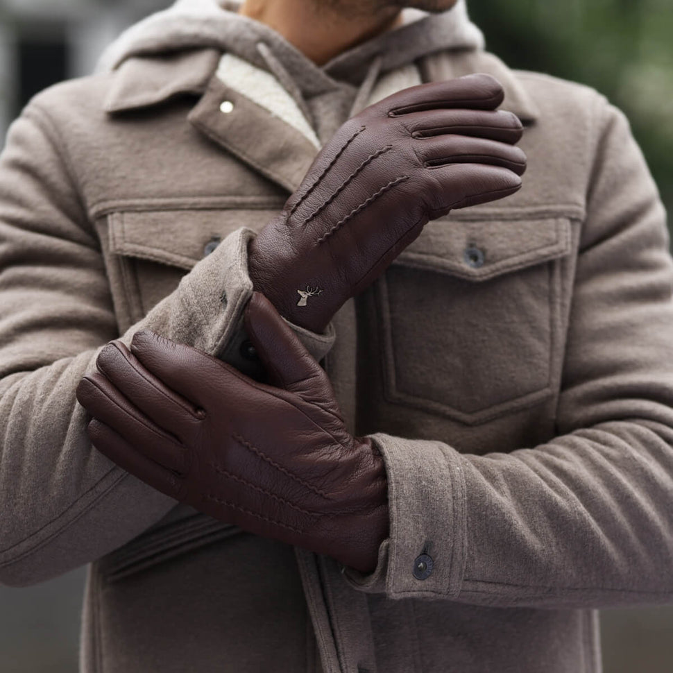 Lederhandschuhe Herren Braun - Lammwollfutter - Touchscreen - Premium Lederhandschuhe – Entworfen in Amsterdam – Schwartz & von Halen® - 7