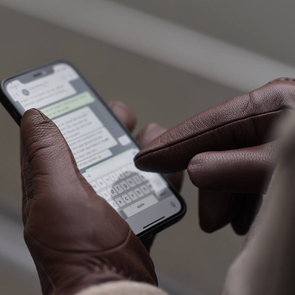 Lederhandschuhe Herren Braun - Lammwollfutter - Touchscreen - Premium Lederhandschuhe – Entworfen in Amsterdam – Schwartz & von Halen® - 6