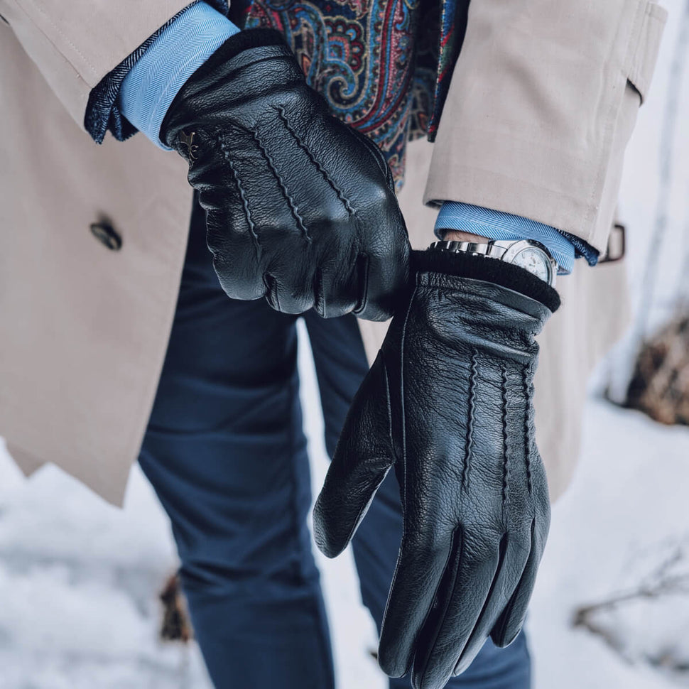 Lederhandschuhe Herren Schwarz - Touchscreen - Warm Gefüttert - Premium Lederhandschuhe – Entworfen in Amsterdam – Schwartz & von Halen® - 6