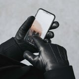 Hunter (schwarz) - Ziegenleder-Handschuhe mit Lammwollfutter & Touchscreen-Funktion - Schwartz & von Halen DE - Premium Lederhandschuhe - 5