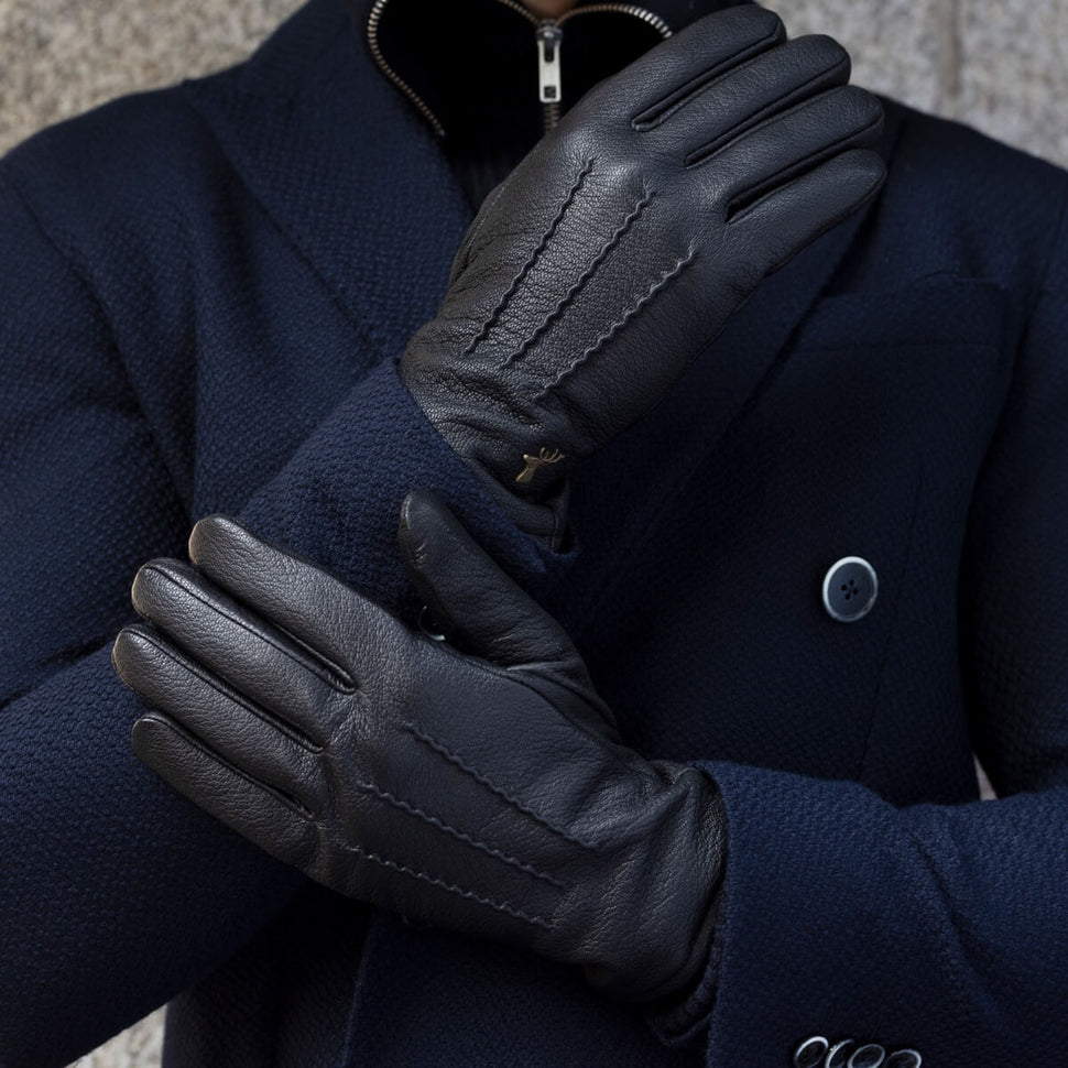 Lederhandschuhe Schwarz Herren - Hirschleder - Warm Gefüttert - Premium Lederhandschuhe – Entworfen in Amsterdam – Schwartz & von Halen® - 5