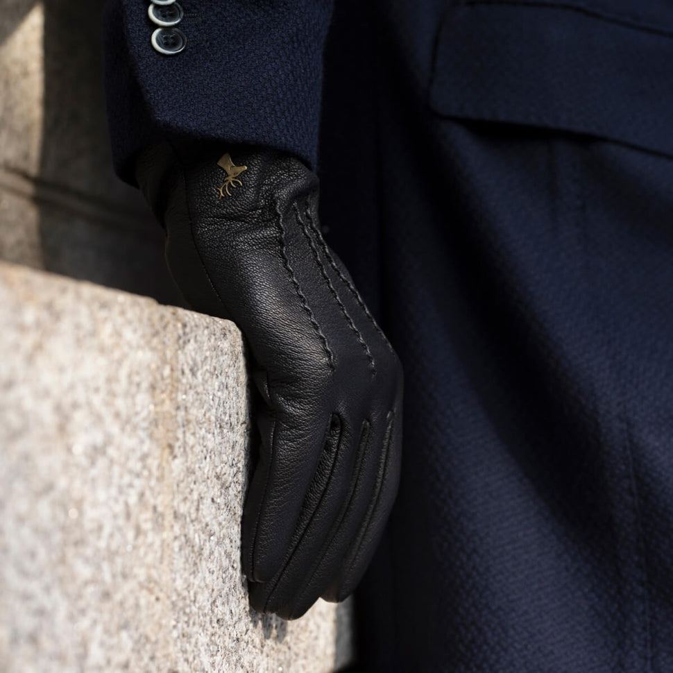 Lederhandschuhe Schwarz Herren - Hirschleder - Warm Gefüttert - Premium Lederhandschuhe – Entworfen in Amsterdam – Schwartz & von Halen® - 7