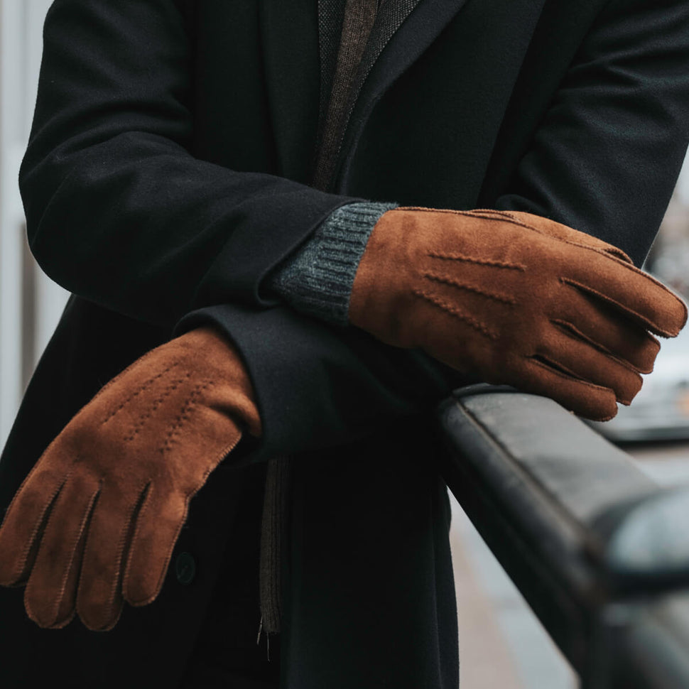 Wildleder Herrenhandschuhe Braun - Warm Gefüttert - Premium Lederhandschuhe – Entworfen in Amsterdam – Schwartz & von Halen® - 6