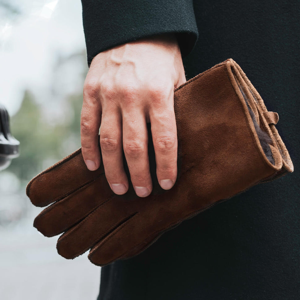 Wildleder Herrenhandschuhe Braun - Warm Gefüttert - Premium Lederhandschuhe – Entworfen in Amsterdam – Schwartz & von Halen® - 9