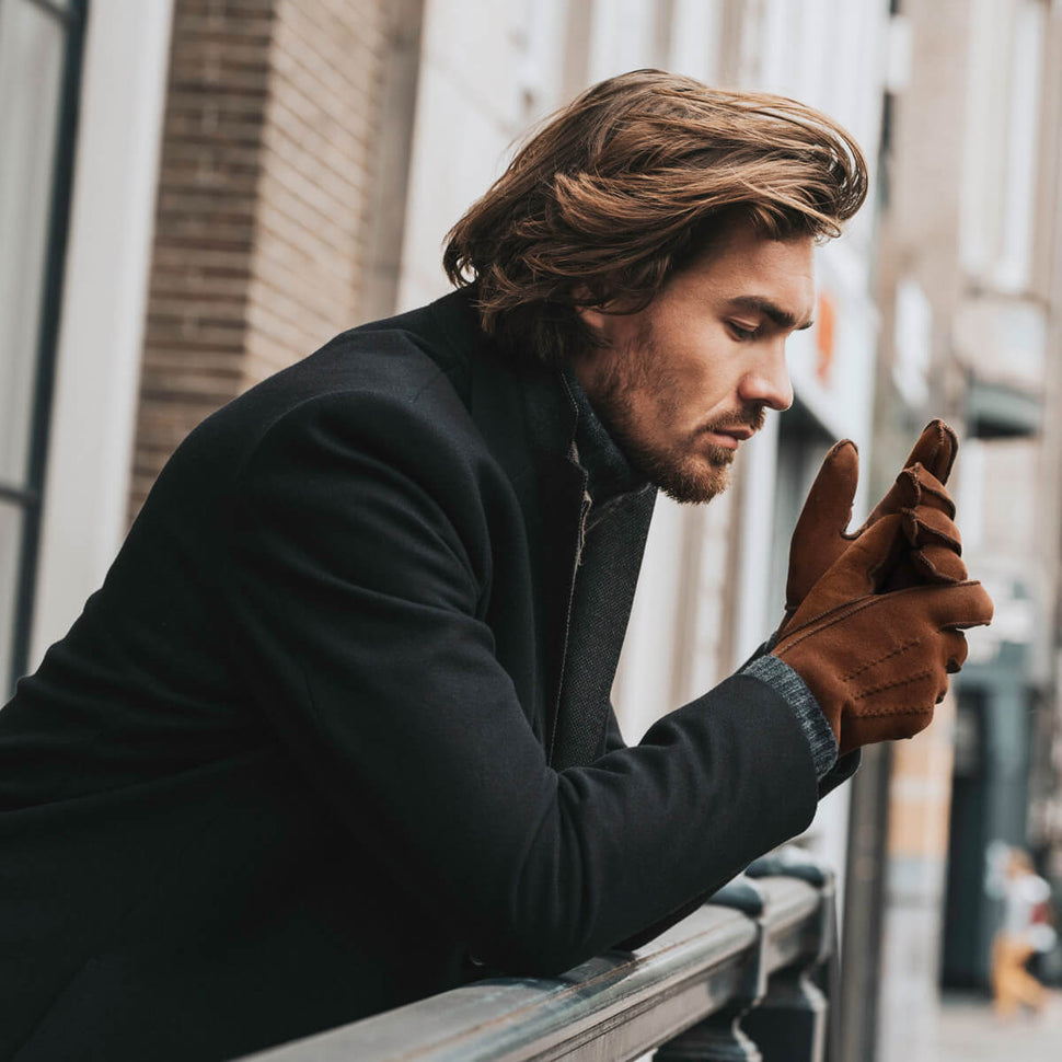 Wildleder Herrenhandschuhe Braun - Warm Gefüttert - Premium Lederhandschuhe – Entworfen in Amsterdam – Schwartz & von Halen® - 8